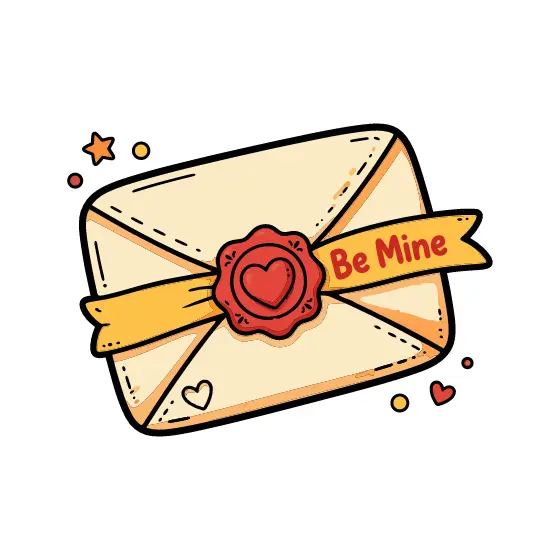Cream Envelope With Red Heart Seal