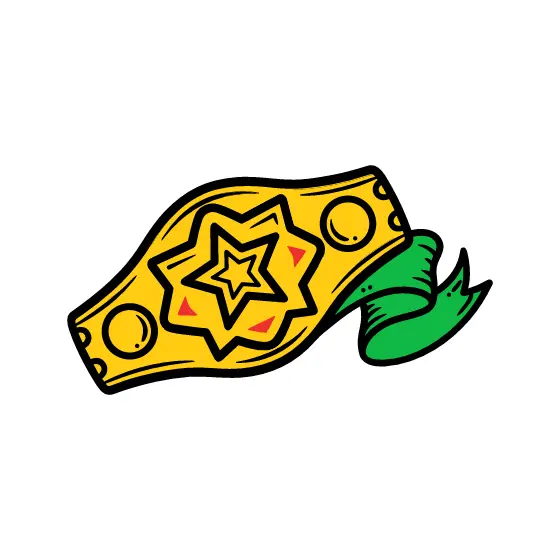Gold Star Championship Belt With Ribbon
