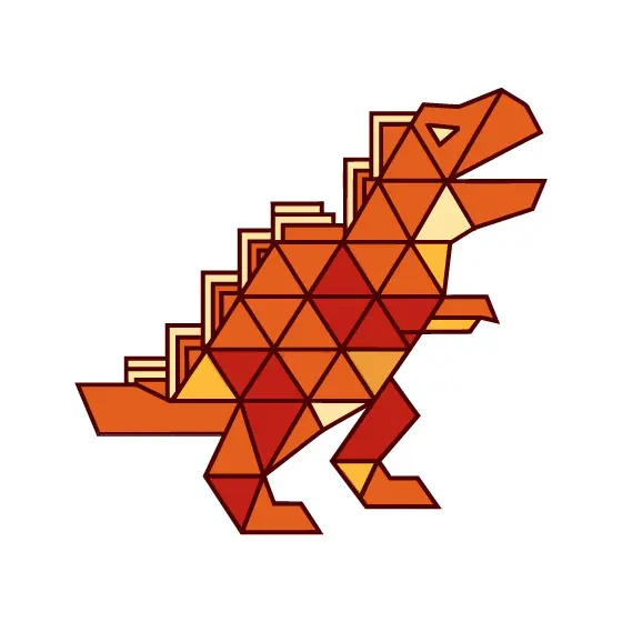 Faceted Triangle T-Rex in Orange