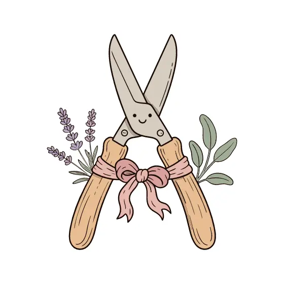 Garden Shears With Lavender and Bow