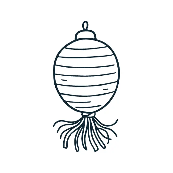Tilted Lantern With Wispy Tassel