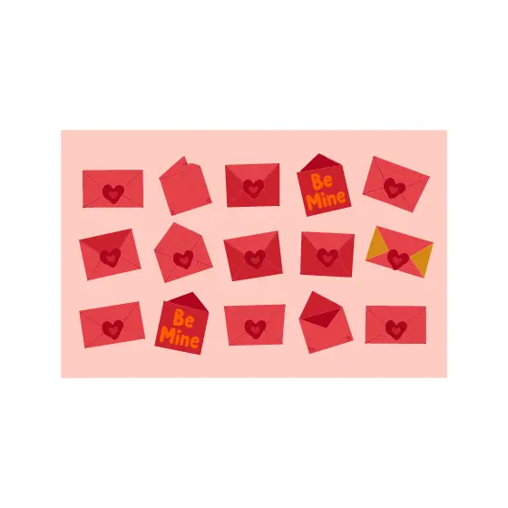 Red Love Letters Repeat Pattern