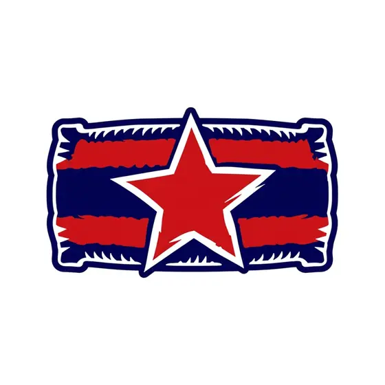 Red Star Wristband Badge With Brush Edges