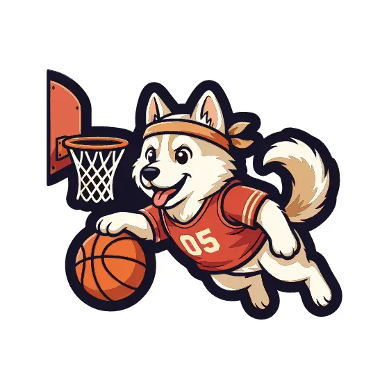 Husky Dribbling Basketball In Headband