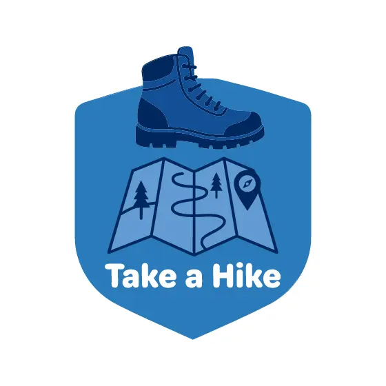 Blue Hiking Map Boot Badge