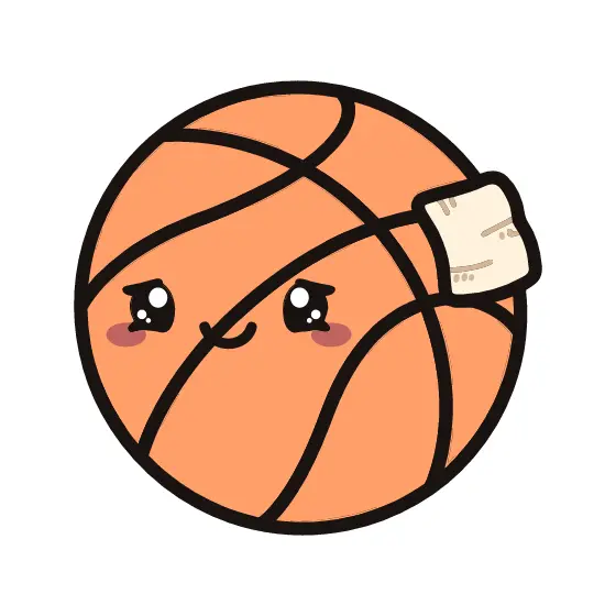 Kawaii Basketball With Sweatband Sticker