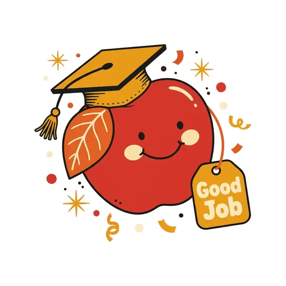 Red Apple With Gold Cap and Tag