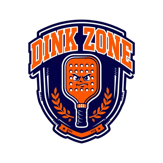 Dink Zone Navy Shield Crest With Paddle Mascot