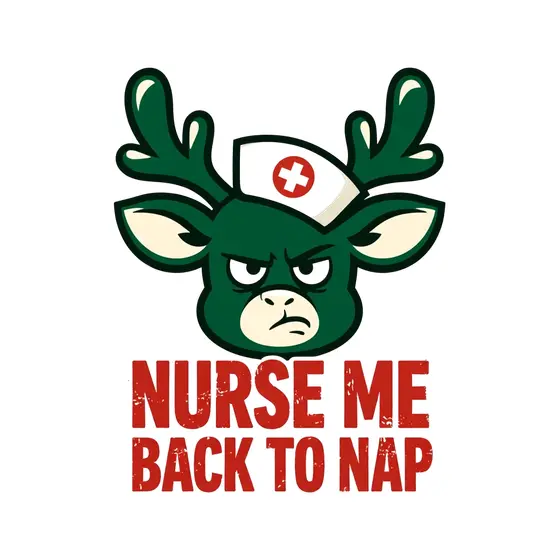 Grumpy Reindeer In Nurse Cap