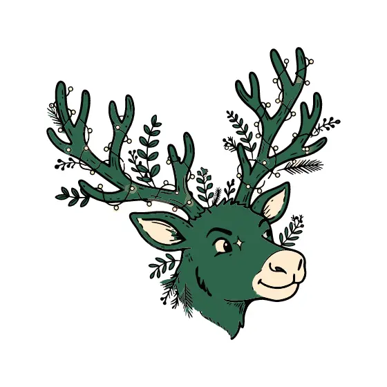 Green Reindeer With Fairy Lights