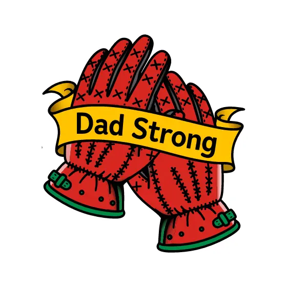 Clasped Gloves Dad Strong Banner
