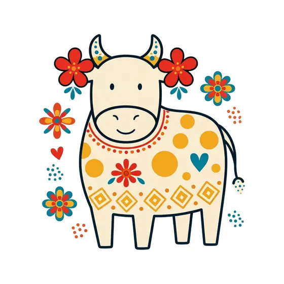 Cream Cow With Yellow Dots