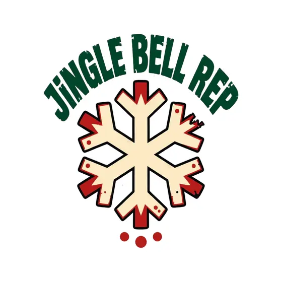 Cream Snowflake With Green Jingle Text