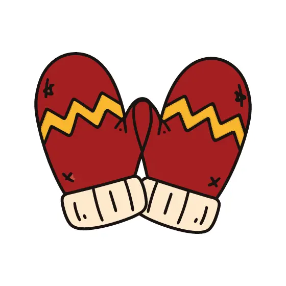 Red Mittens With Zigzag Stripe