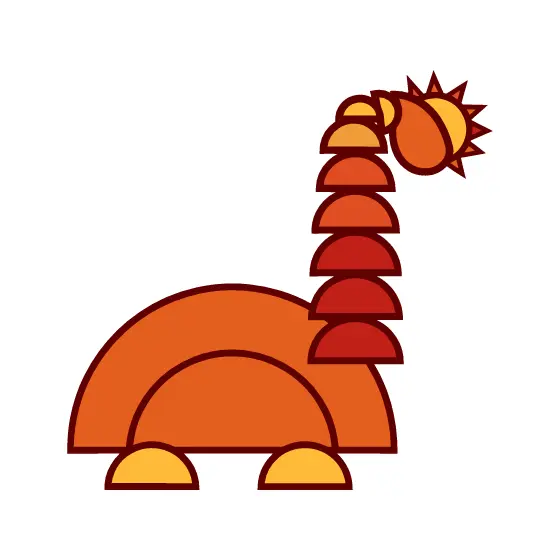 Nested Arc Brachiosaurus with Sun Head