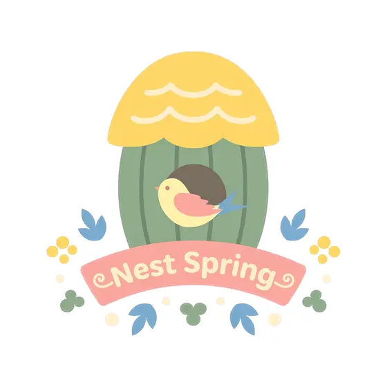 Nest Spring Birdhouse In Yellow Roof