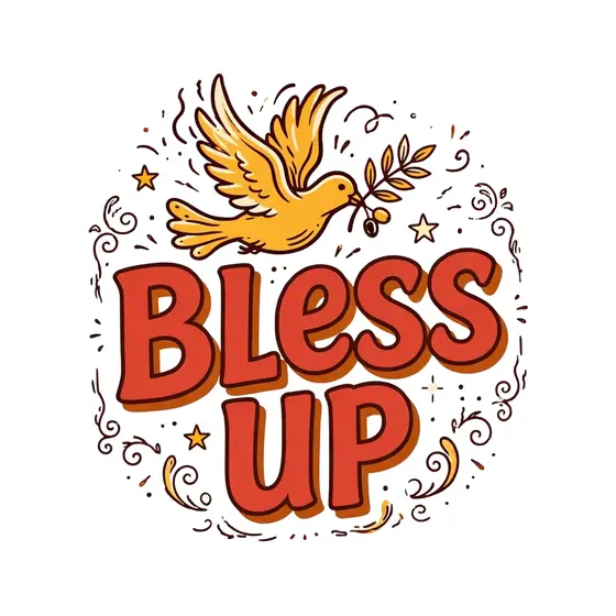 Red Lettering With Yellow Dove
