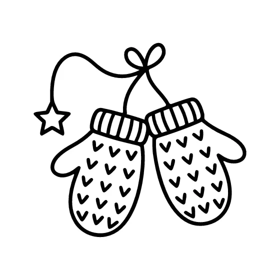 Knit Mittens With Bow And Heart Stitches