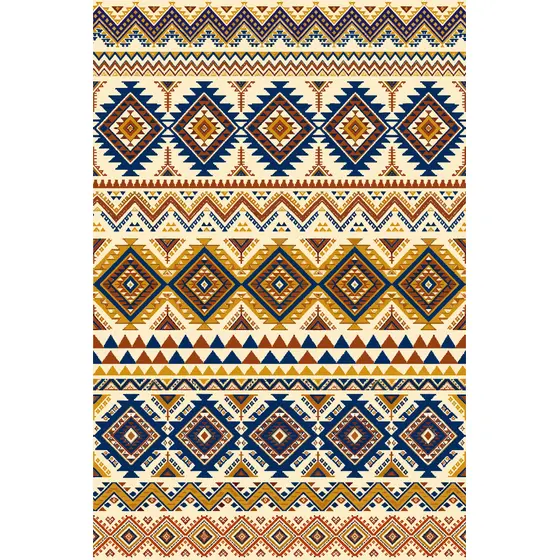 Indigo Rust Kilim Stripe Pattern