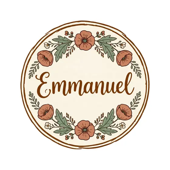 Emmanuel Script with Open Poppy Ring