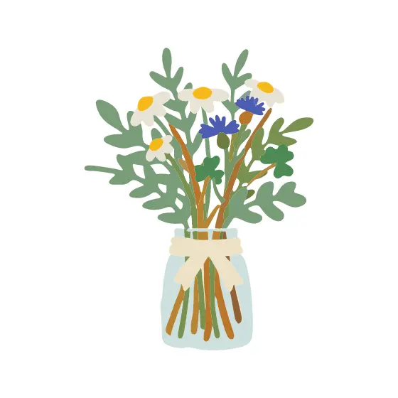 Wildflower Bouquet in Glass Jar