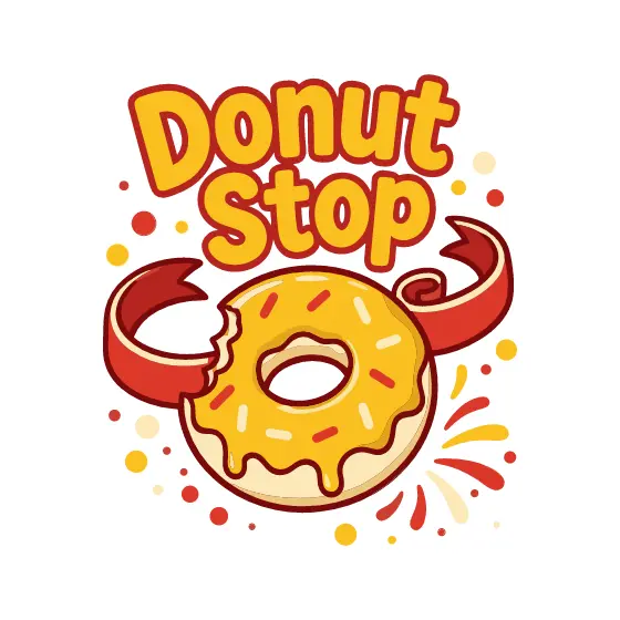 Yellow Frosted Donut With Red Ribbons