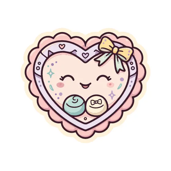 Smiling Heart Chocolate Box with Scalloped Edge