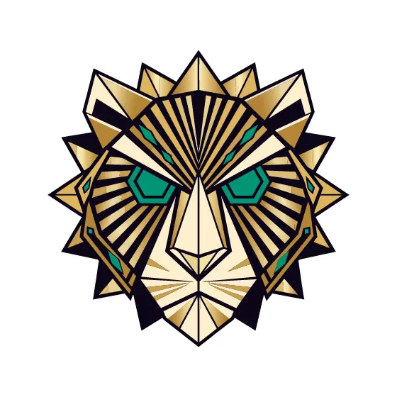 Geometric Art Deco Lion Face