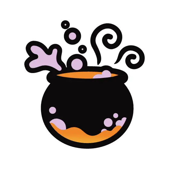 Cauldron With Bone And Steam