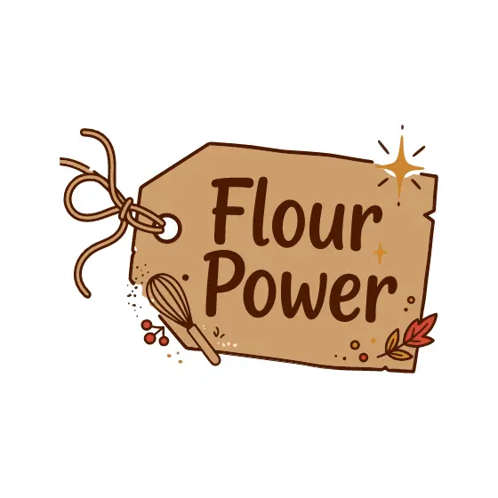 Flour Power Tilted Tag With Loose String