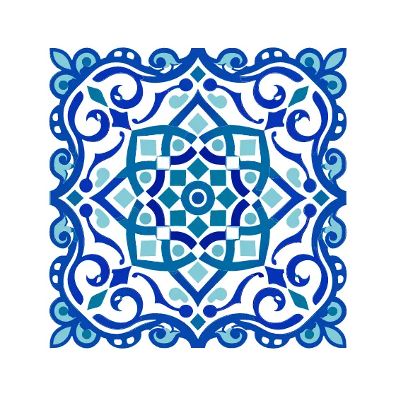 Blue Moroccan Mosaic Tile Pattern