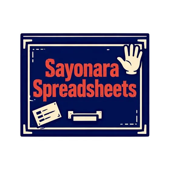Sayonara Spreadsheets Navy Drawer Sign