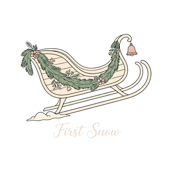 Blush Bell Sleigh With Pine Garland