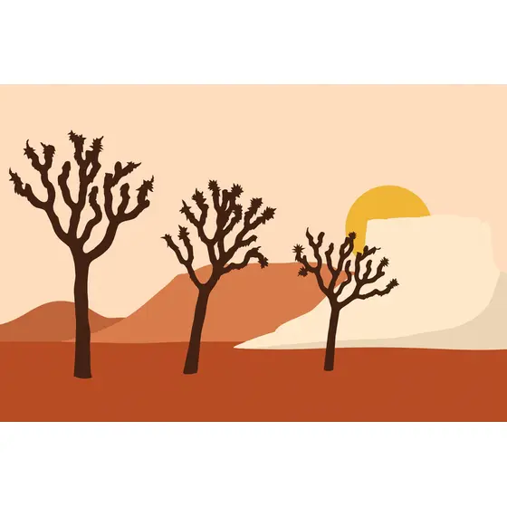 Three Joshua Trees at Sunrise