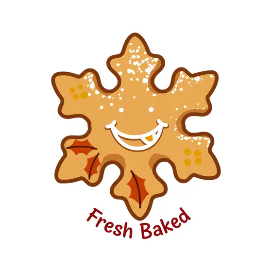 Snowflake Cookie With Autumn Leaves