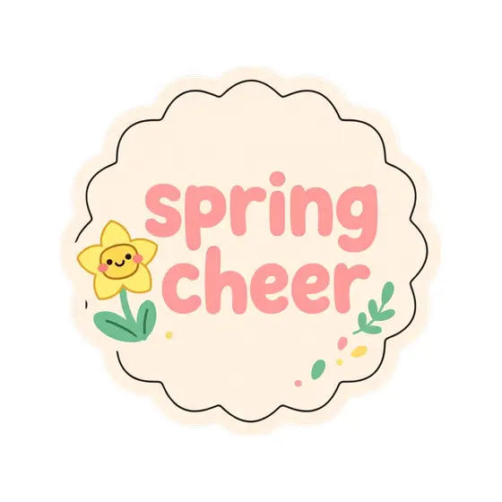 Spring Cheer Pink Lettering Daffodil