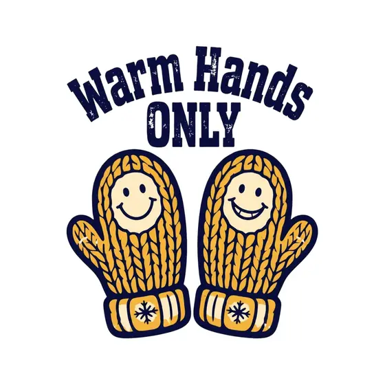 Smiling Knit Mittens With Grin Thumbs