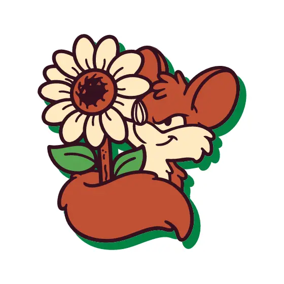 Fox Behind Sunflower Seed