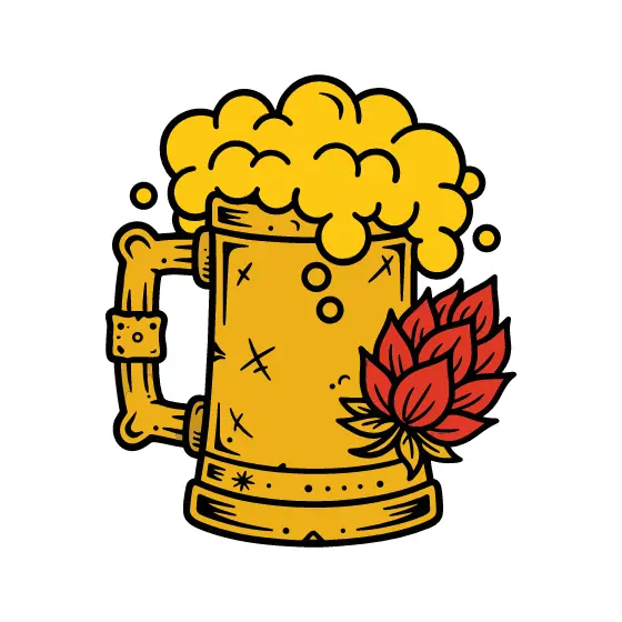 Foamy Mug With Right-Side Hop Cluster