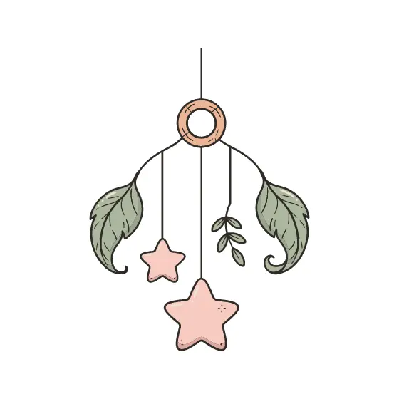 Leaf and Star Mobile with Sprig