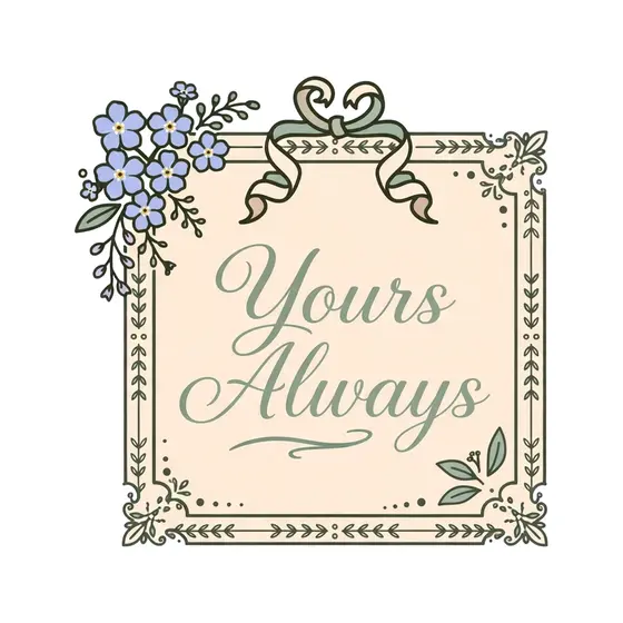 Forget-Me-Not Yours Always Label