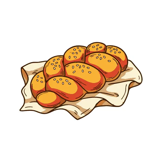 Three-Strand Braided Challah On Linen