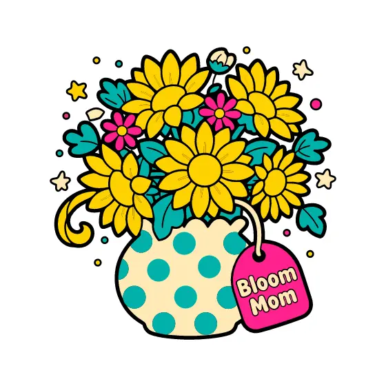 Sunflower Bouquet In Cream Vase With Pink Tag