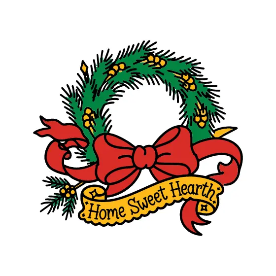 Sprig-Tipped Wreath With Scalloped Banner