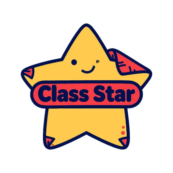 Smiling Yellow Star With Class Star Banner
