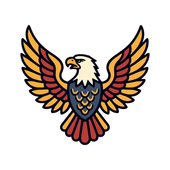 Golden Wing Eagle With Shield Chest