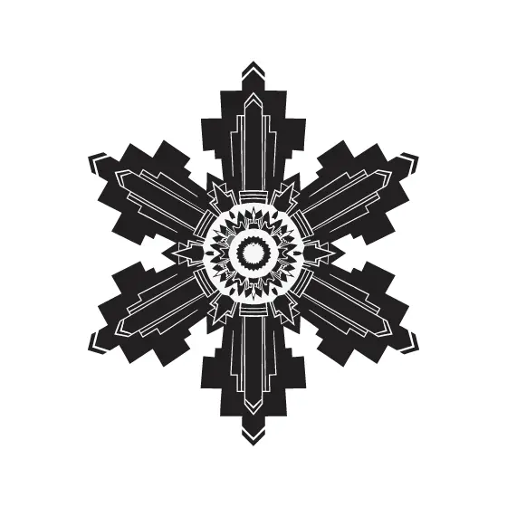 Stepped Art Deco Snowflake in Black