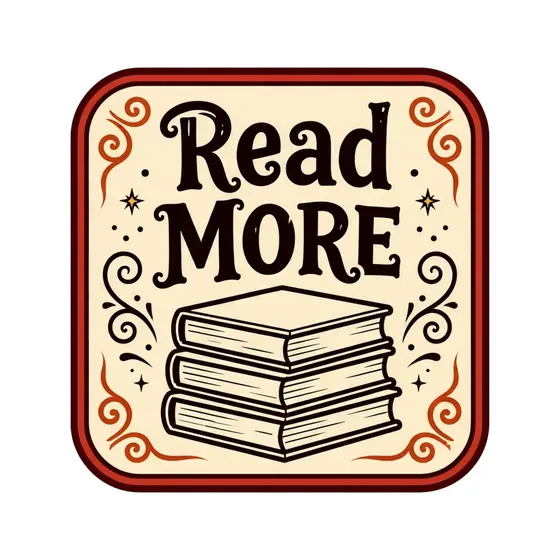 Rounded Square Read More With Stacked Books