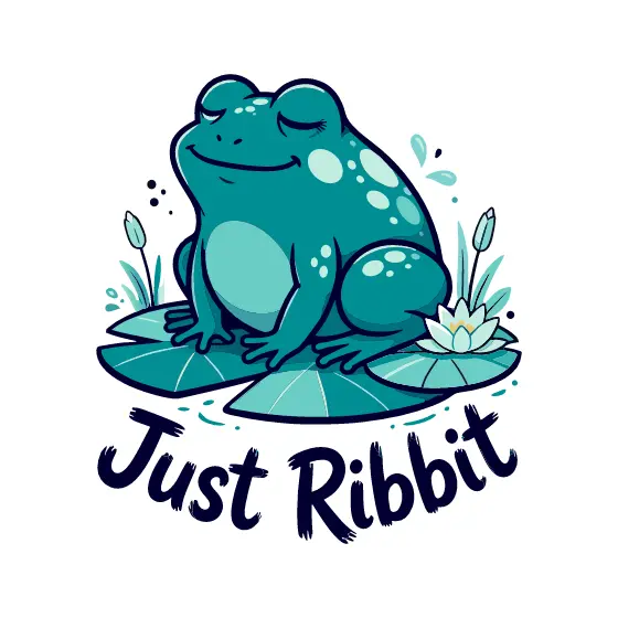 Teal Frog Sitting On Lily Pads