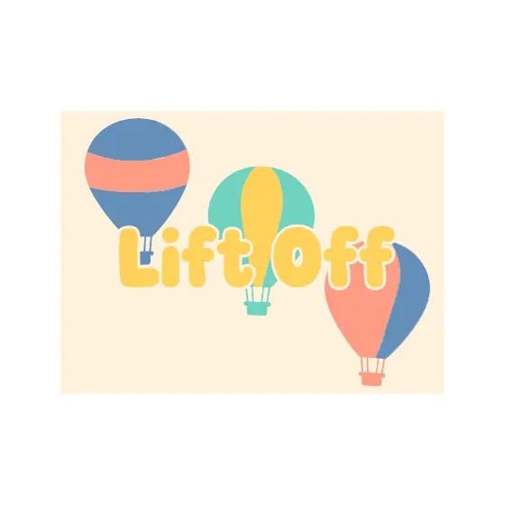 Lift Off Balloons Overlapping Pastel Trio